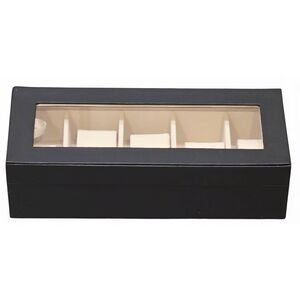 At Home Faux Leather 5 Slot Watch Case/Organizer